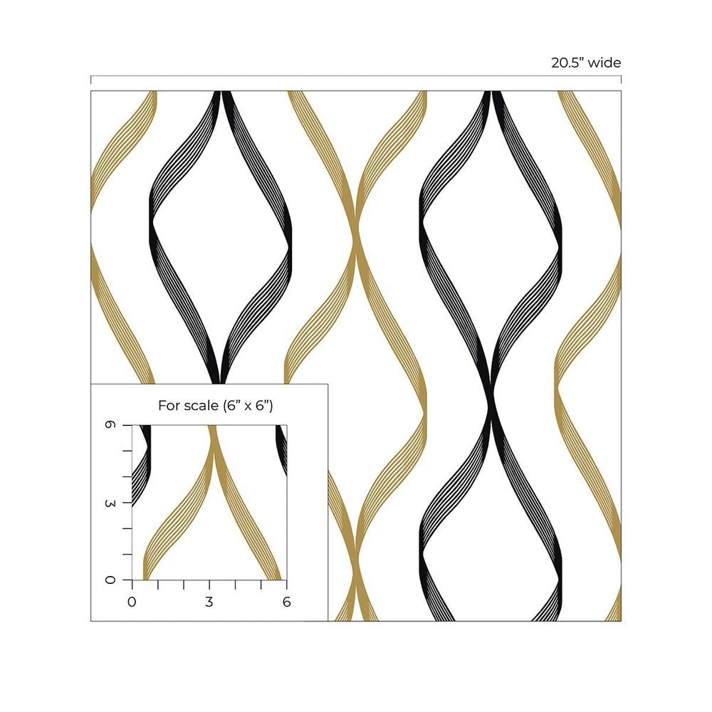 Ogee peel and stick wallpaper scale NW45100 from NextWall