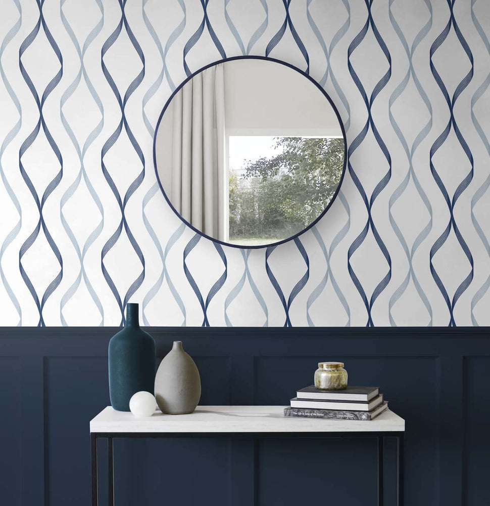 Ogee peel and stick wallpaper entryway NW45102 from NextWall