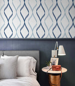 Ogee peel and stick wallpaper bedroom NW45102 from NextWall