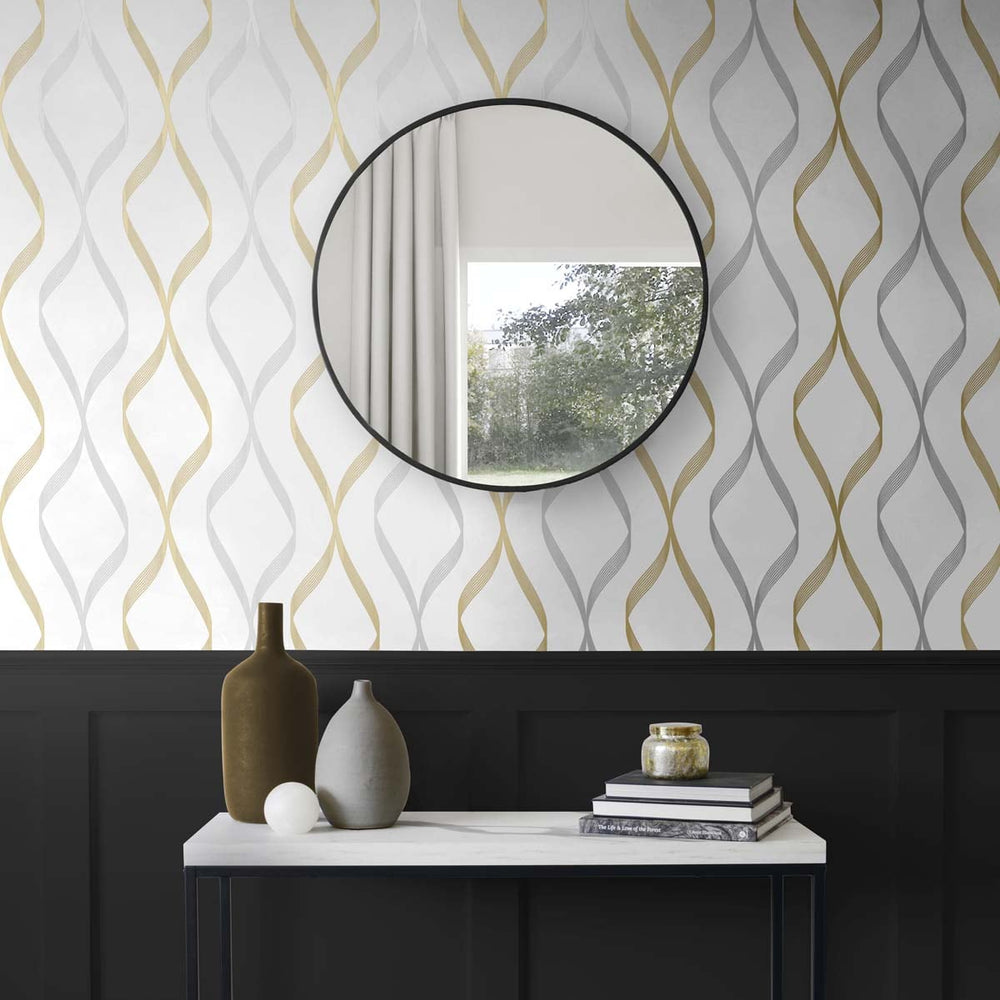 
                  
                    Ogee peel and stick wallpaper entryway NW45105 from NextWall
                  
                