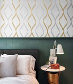 Ogee peel and stick wallpaper bedroom NW45105 from NextWall