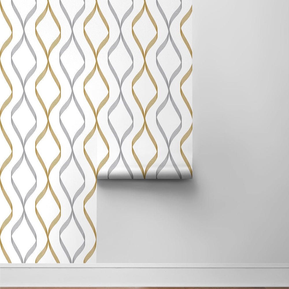 
                  
                    Ogee peel and stick wallpaper roll NW45105 from NextWall
                  
                