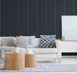 Board and batten peel and stick wallpaper living room NW45202 from NextWall