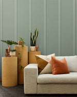 Board and batten peel and stick wallpaper living room NW45204 from NextWall