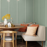 Board and batten peel and stick wallpaper dining room NW45204 from NextWall