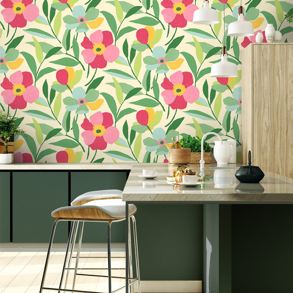 
                  
                    Floral peel and stick wallpaper kitchen NW45301 from NextWall
                  
                