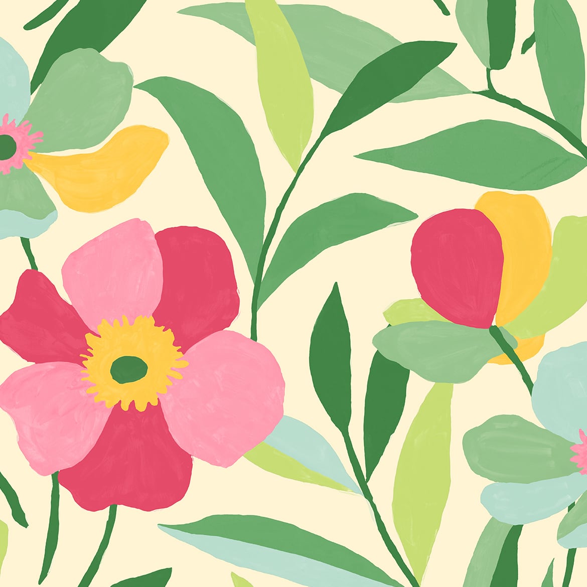 Floral peel and stick wallpaper NW45301 from NextWall