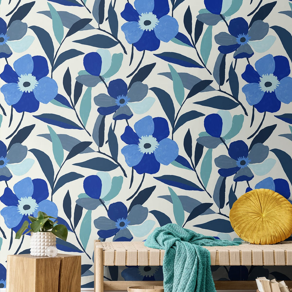 
                  
                    Floral peel and stick wallpaper living room NW45302 from NextWall
                  
                