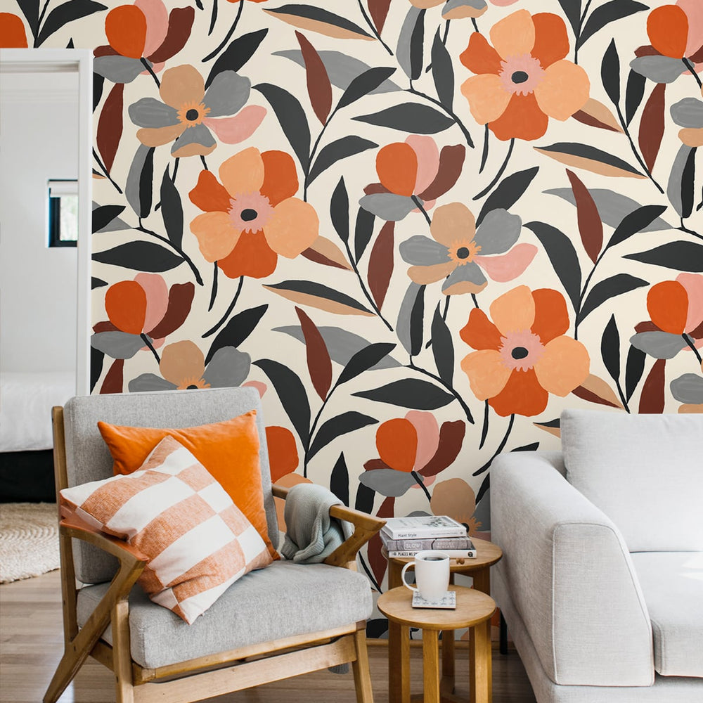 
                  
                    Floral peel and stick wallpaper living room NW45306 from NextWall
                  
                