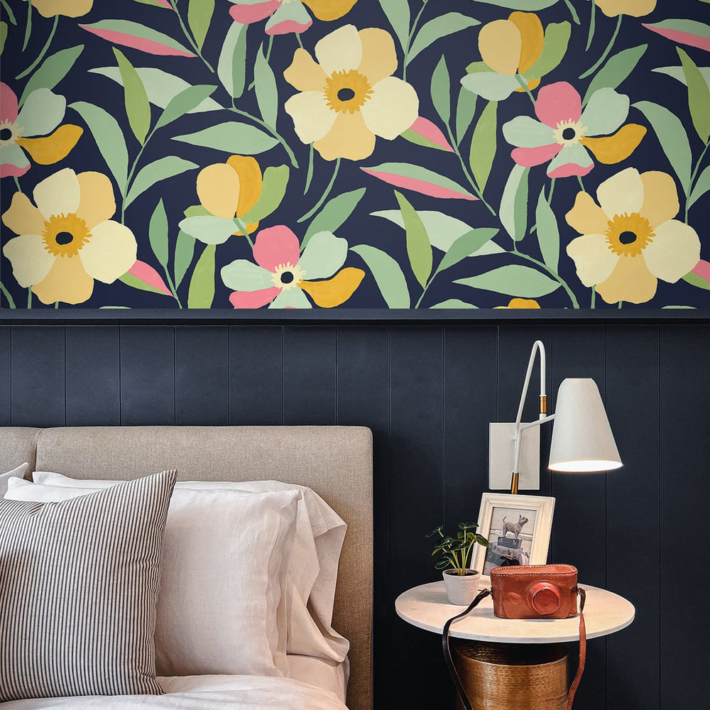 
                  
                    Floral peel and stick wallpaper bedroom NW45309 from NextWall
                  
                