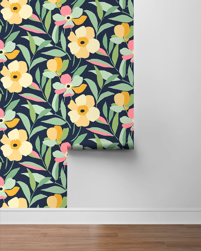 Floral peel and stick wallpaper roll NW45309 from NextWall