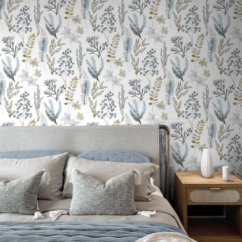 
                  
                    Botanical peel and stick wallpaper bedroom NW45404 from NextWall
                  
                