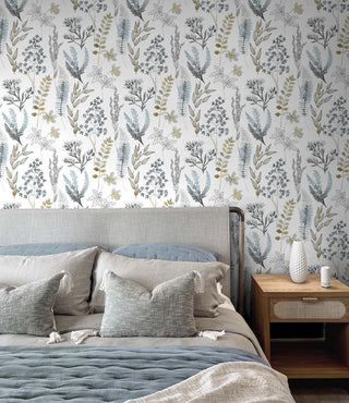Botanical peel and stick wallpaper bedroom NW45404 from NextWall