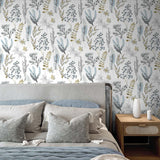 Botanical peel and stick wallpaper bedroom NW45404 from NextWall