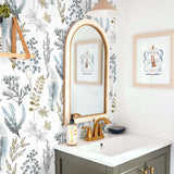 Botanical peel and stick wallpaper bathroom NW45404 from NextWall
