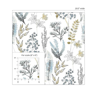 Botanical peel and stick wallpaper scale NW45404 from NextWall