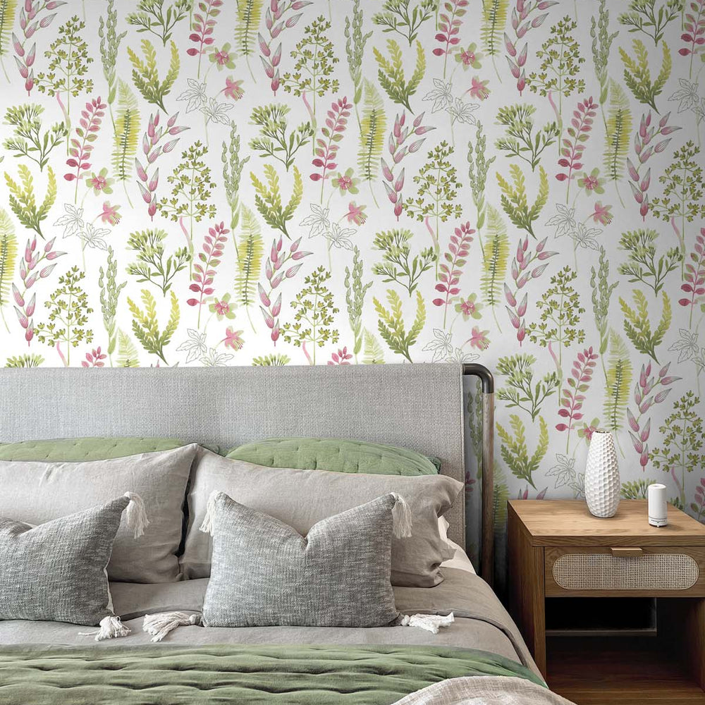 
                  
                    Botanical peel and stick wallpaper bedroom NW45407 from NextWall
                  
                