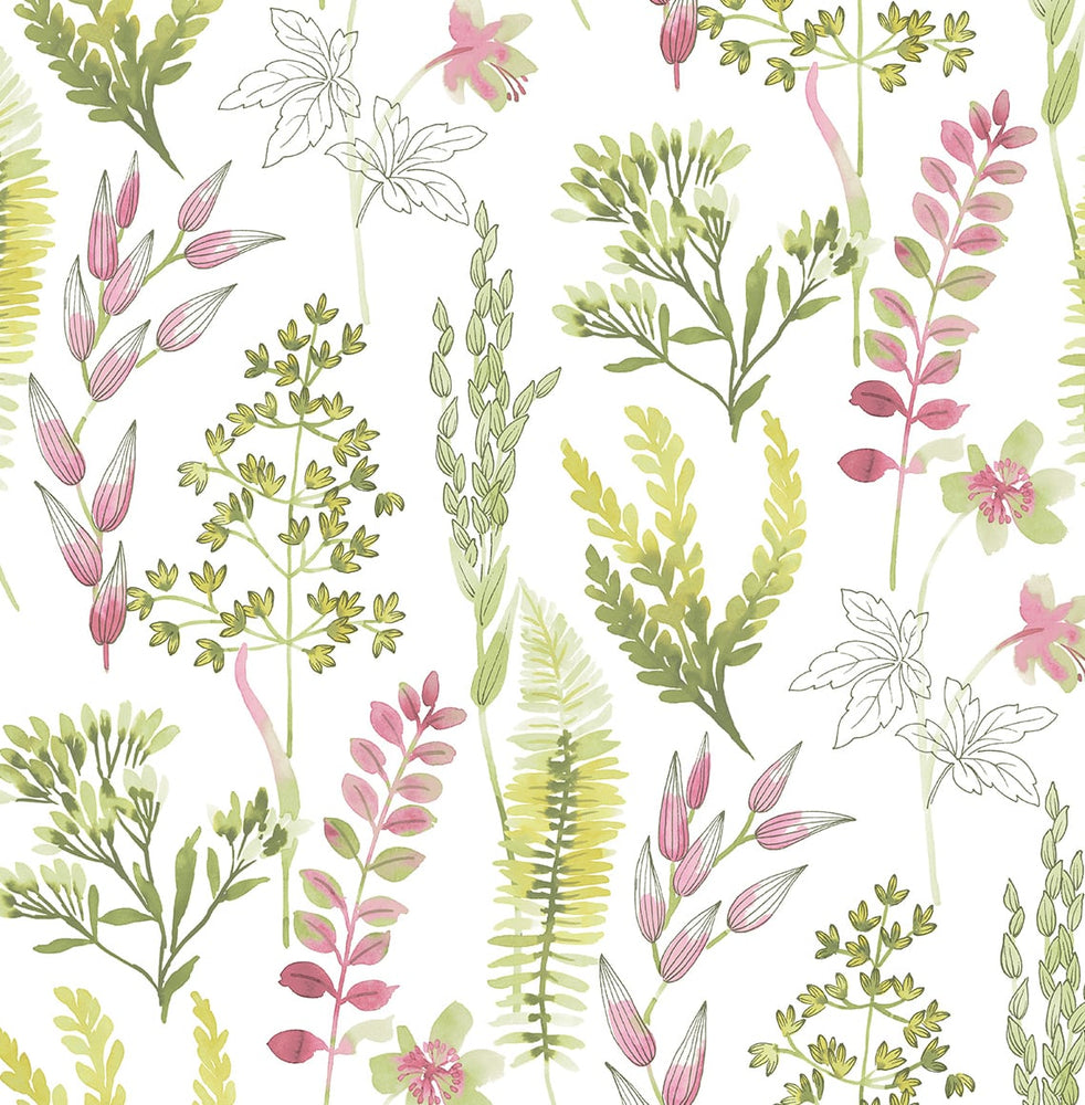 Botanical peel and stick wallpaper NW45407 from NextWall