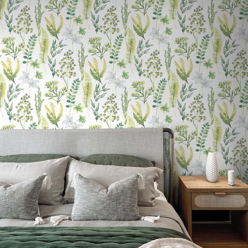 
                  
                    Botanical peel and stick wallpaper bedroom NW45412 from NextWall
                  
                