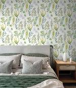 Botanical peel and stick wallpaper bedroom NW45412 from NextWall