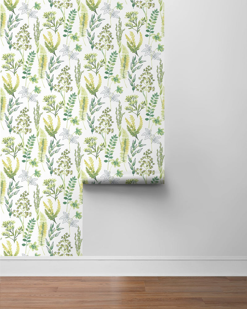 Botanical peel and stick wallpaper roll NW45412 from NextWall