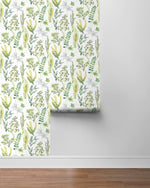 Botanical peel and stick wallpaper roll NW45412 from NextWall