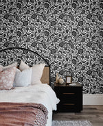 Paisley peel and stick wallpaper bedroom NW45500 from NextWall