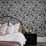 Paisley peel and stick wallpaper bedroom NW45500 from NextWall