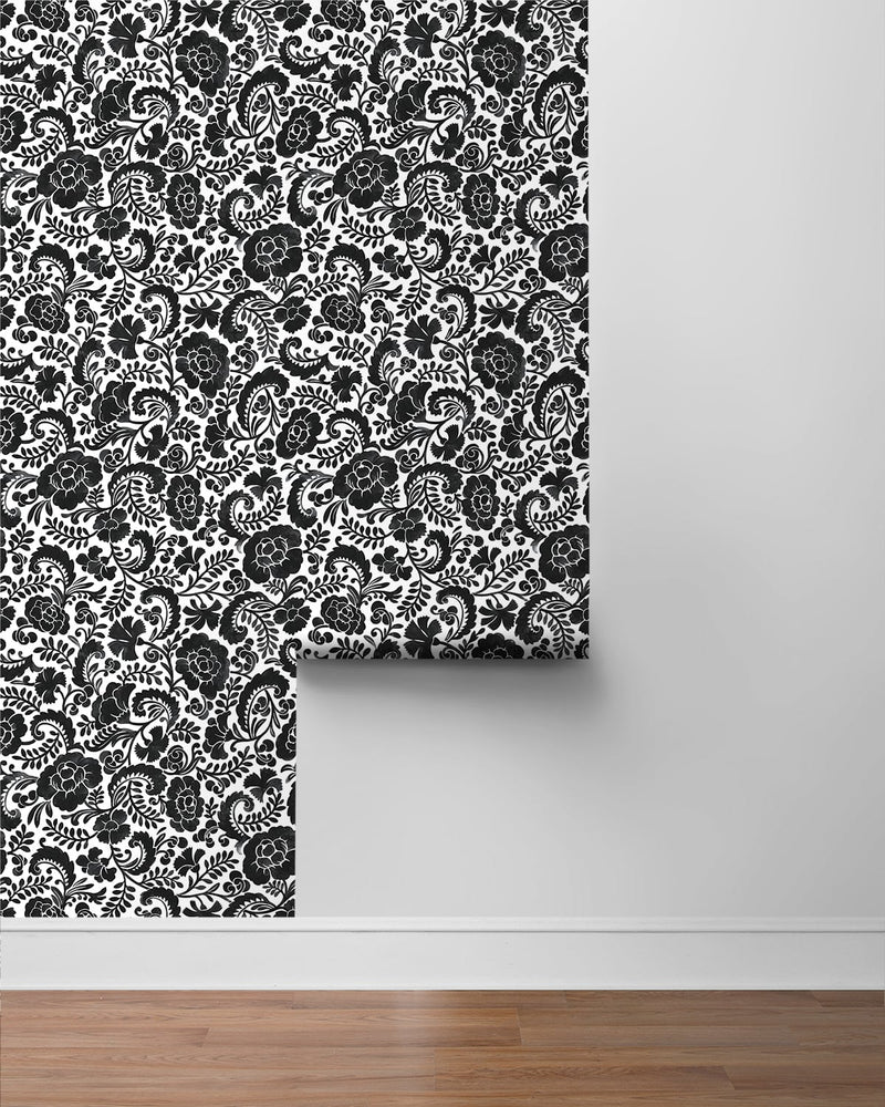 Paisley peel and stick wallpaper roll NW45500 from NextWall