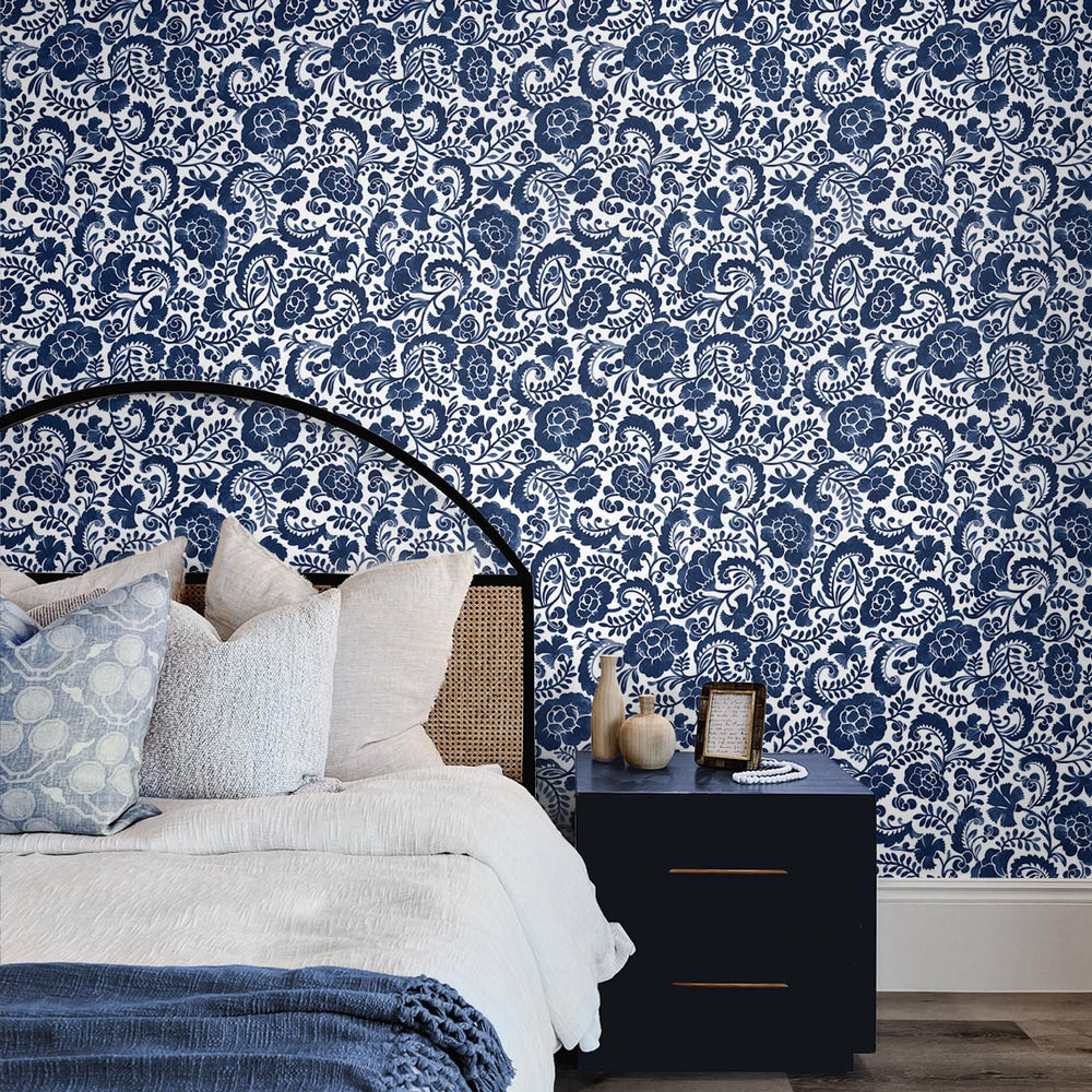 
                  
                    Paisley peel and stick wallpaper bedroom NW45502 from NextWall
                  
                