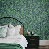 Paisley peel and stick wallpaper bedroom NW45504 from NextWall