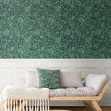 Paisley peel and stick wallpaper living room NW45504 from NextWall