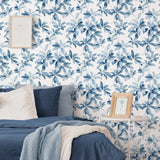 Leaf peel and stick wallpaper bedroom NW45602 from NextWall
