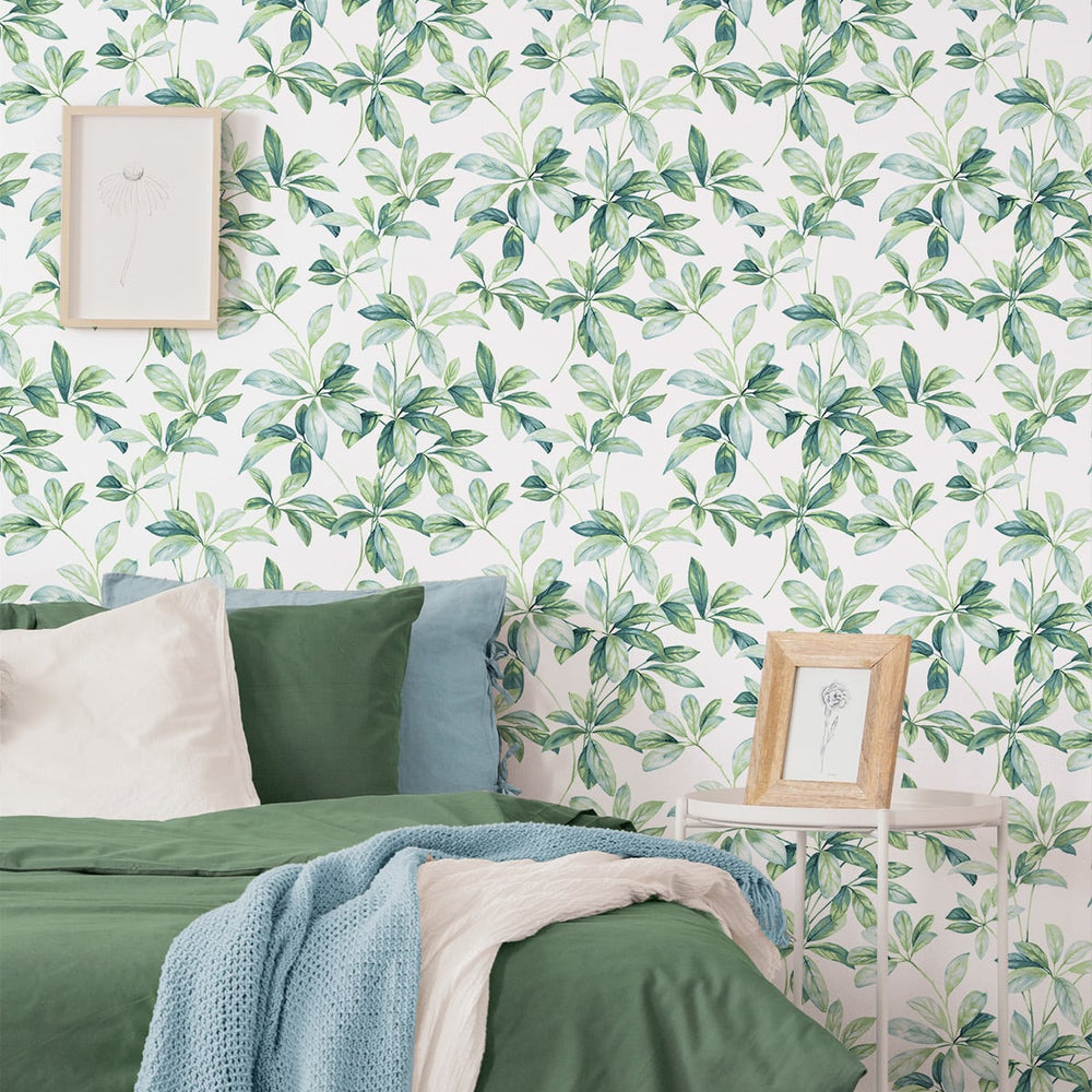 
                  
                    Leaf peel and stick wallpaper bedroom NW45604 from NextWall
                  
                