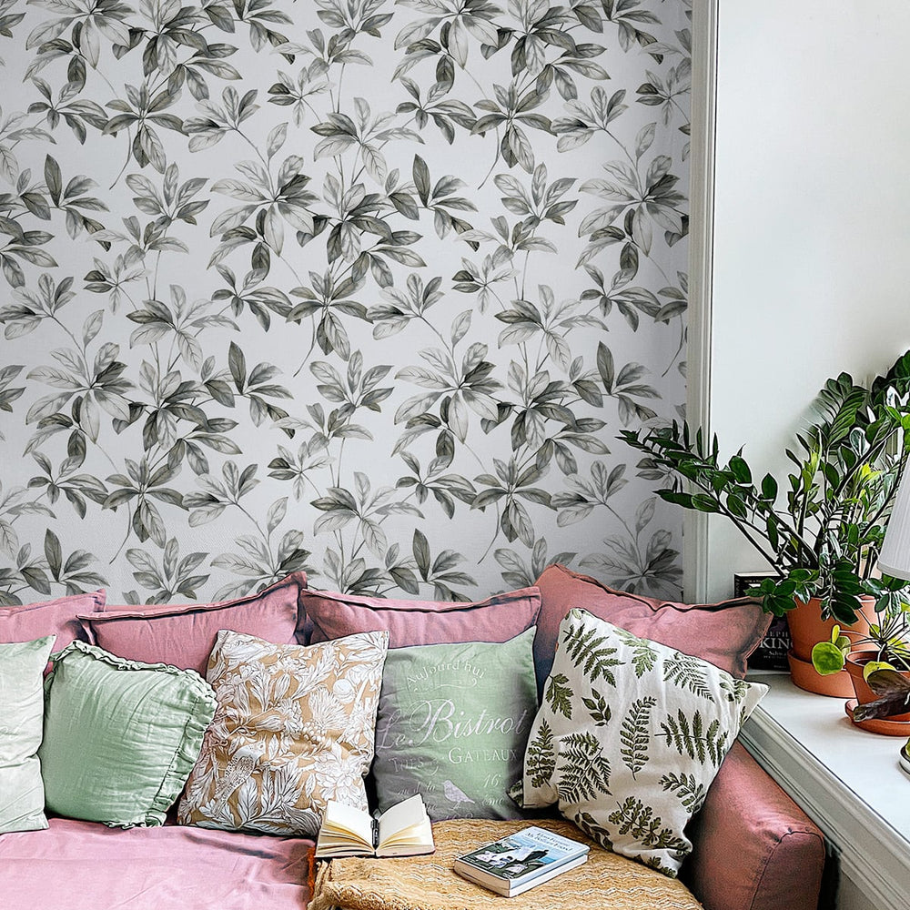 
                  
                    Leaf peel and stick wallpaper living room NW45605 from NextWall
                  
                
