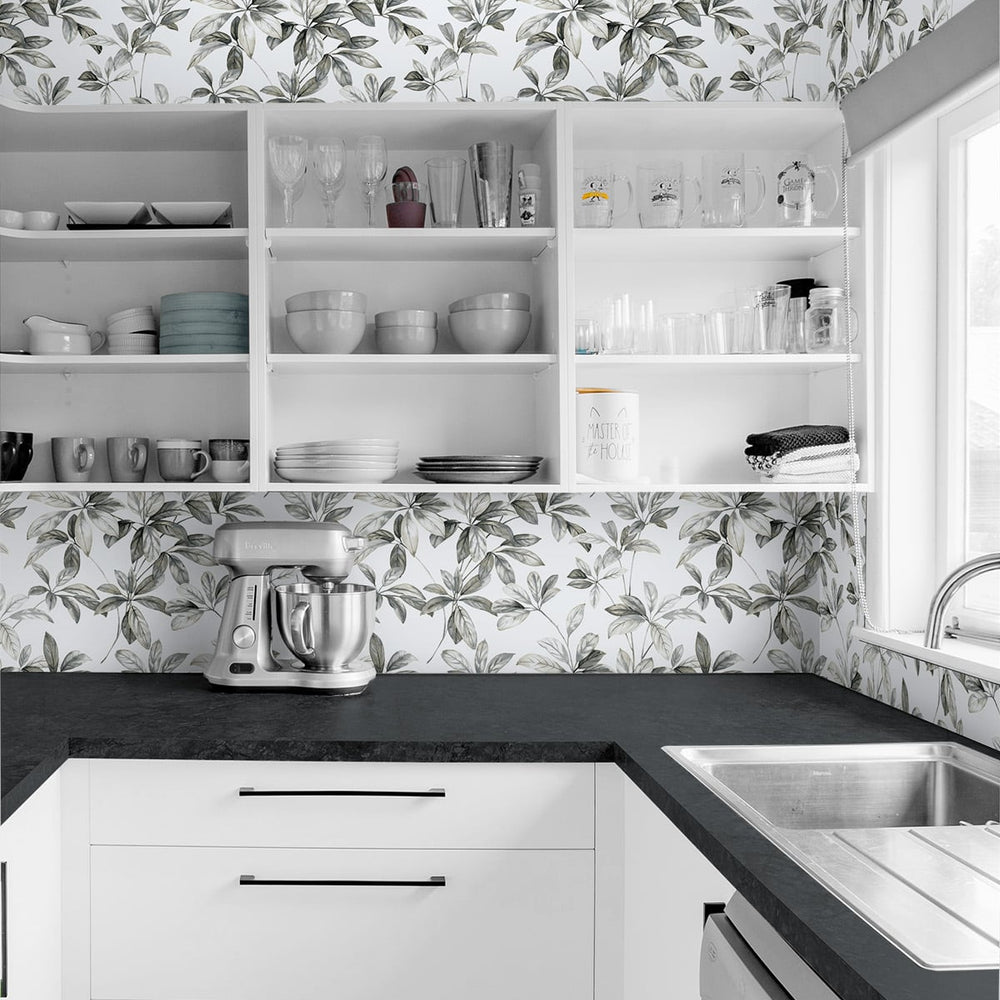 
                  
                    Leaf peel and stick wallpaper kitchen NW45605 from NextWall
                  
                