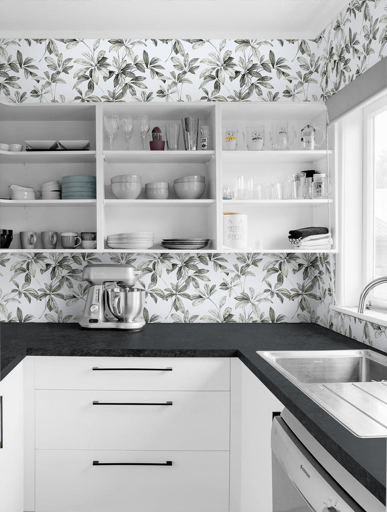 Leaf peel and stick wallpaper kitchen NW45605 from NextWall