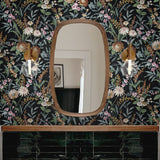 Vintage floral peel and stick wallpaper bathroom NW45700 from NextWall