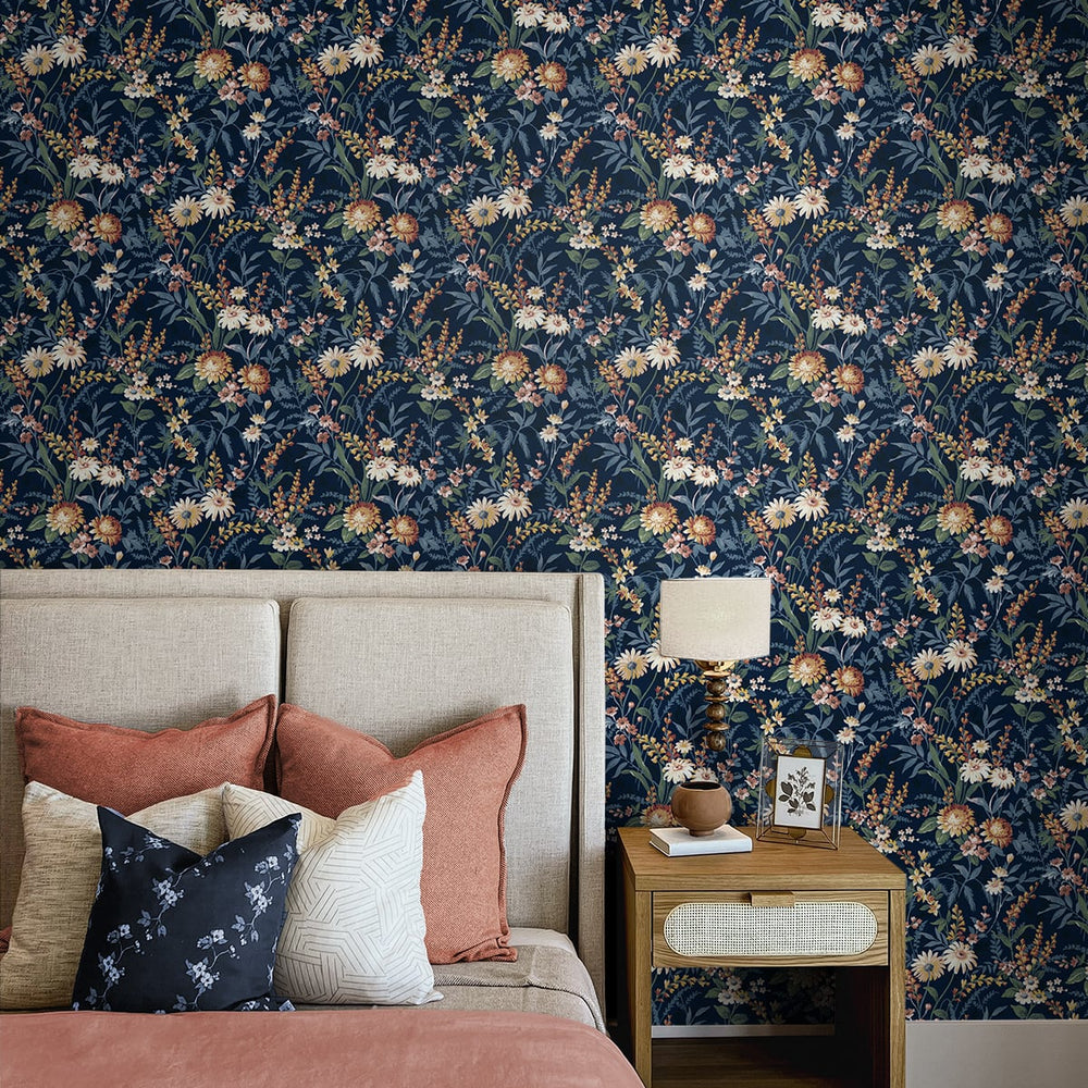 
                  
                    Vintage floral peel and stick wallpaper bedroom NW45702 from NextWall
                  
                