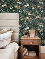 Vintage floral peel and stick wallpaper bedroom NW45704 from NextWall