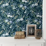 Vintage floral peel and stick wallpaper accent NW45712 from NextWall