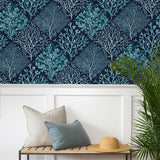 Seaweed beach peel and stick wallpaper entryway NW45803 from NextWall
