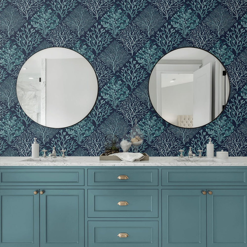 
                  
                    Seaweed beach peel and stick wallpaper bathroom NW45803 from NextWall
                  
                