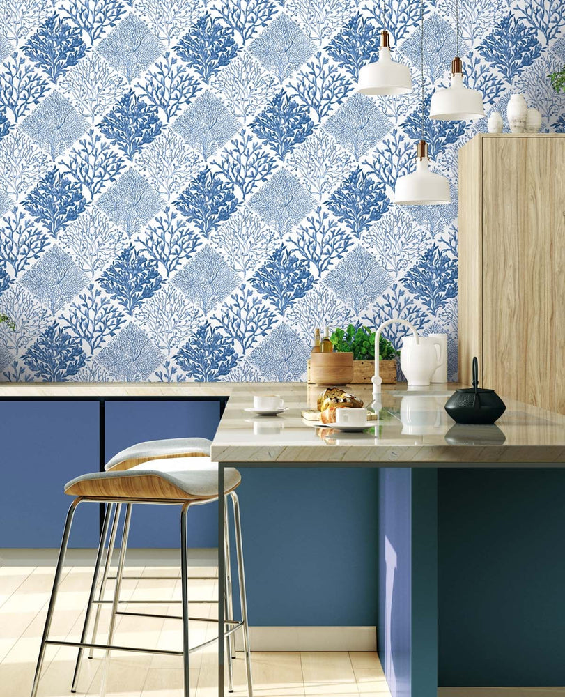 Seaweed beach peel and stick wallpaper kitchen NW45805 from NextWall