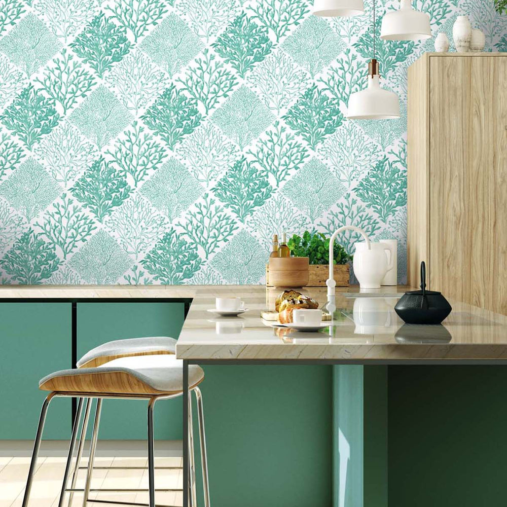 
                  
                    Seaweed beach peel and stick wallpaper kitchen NW45806 from NextWall
                  
                