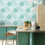 Seaweed beach peel and stick wallpaper kitchen NW45806 from NextWall