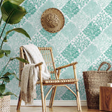 Seaweed beach peel and stick wallpaper entryway NW45806 from NextWall