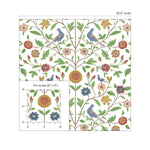 Bird floral peel and stick wallpaper scale NW45901 from NextWall