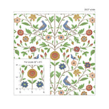 Bird floral peel and stick wallpaper scale NW45901 from NextWall