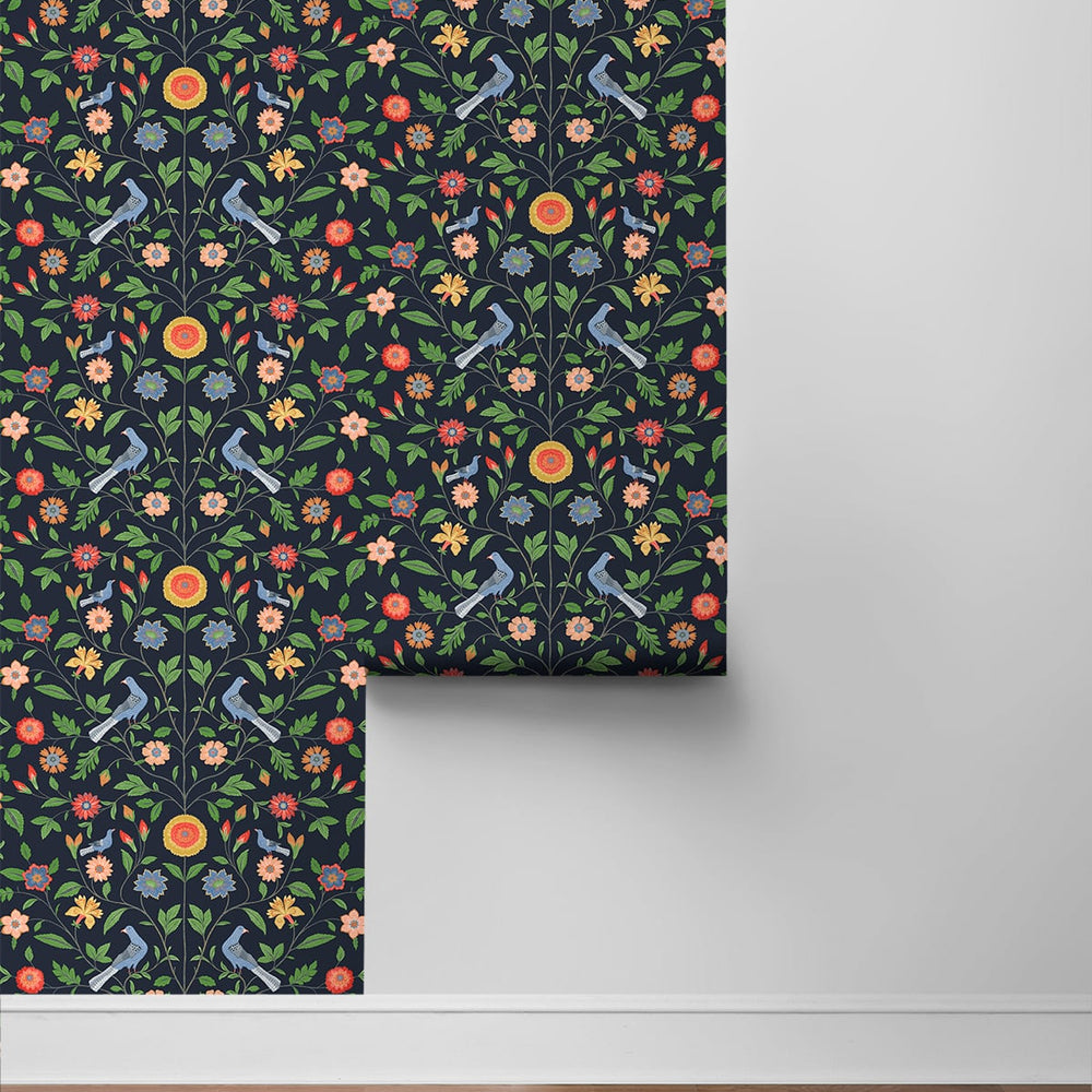 
                  
                    Bird floral peel and stick wallpaper roll NW45902 from NextWall
                  
                